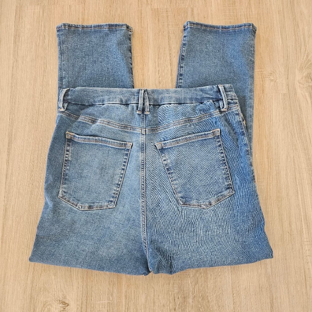 Good American Jeans Women Sz XL GLS478TE Power Stretch PullOn Straight Indigo490 - Picture 3 of 10